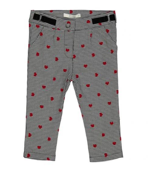 PANTALONE IN TESSUTO CON CUORICINI