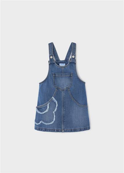 GONNA SALOPETTE JEANS FIORE