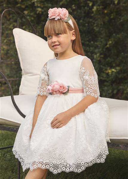 ABITO TULLE RICAMATO GUIPUR