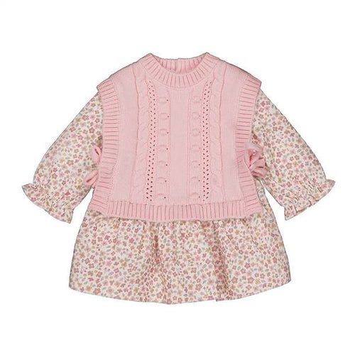 ABITO A FIORI E GILET IN MAGLIA MAYORAL