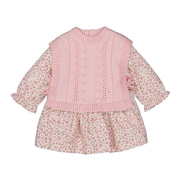 ABITO A FIORI E GILET IN MAGLIA MAYORAL