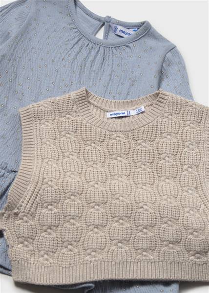 VESTITO CON GILET TRICOT