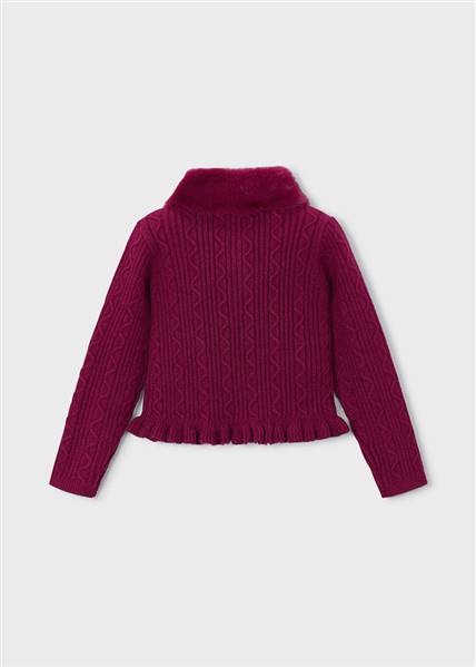 CARDIGAN CON COLLETTO IN PELLICCIA MAYOR