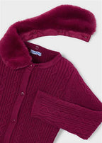 CARDIGAN CON COLLETTO IN PELLICCIA MAYOR