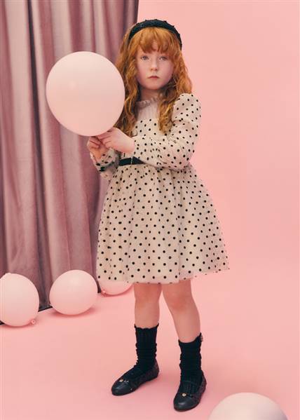 VESTITO TULLE FLOCCATO ABEL&LULA
