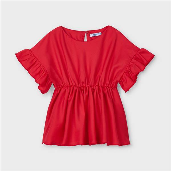 BLUSA CON MANICA VOLANT