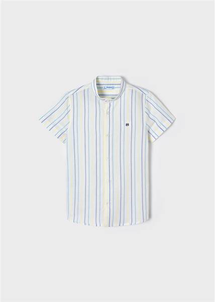 CAMICIA M/C LINO RIGHE COREAN