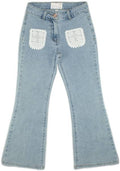 JEANS A ZAMPA CON TASCHE MERLETTO