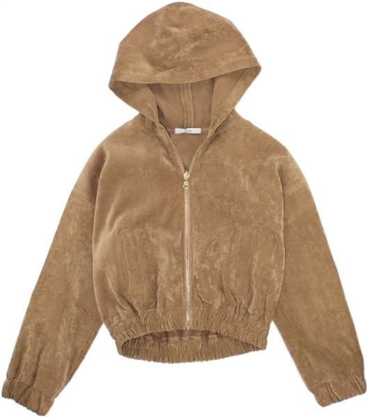 MAGLIA FULL ZIP CAPPUCCIO RAGAZZA